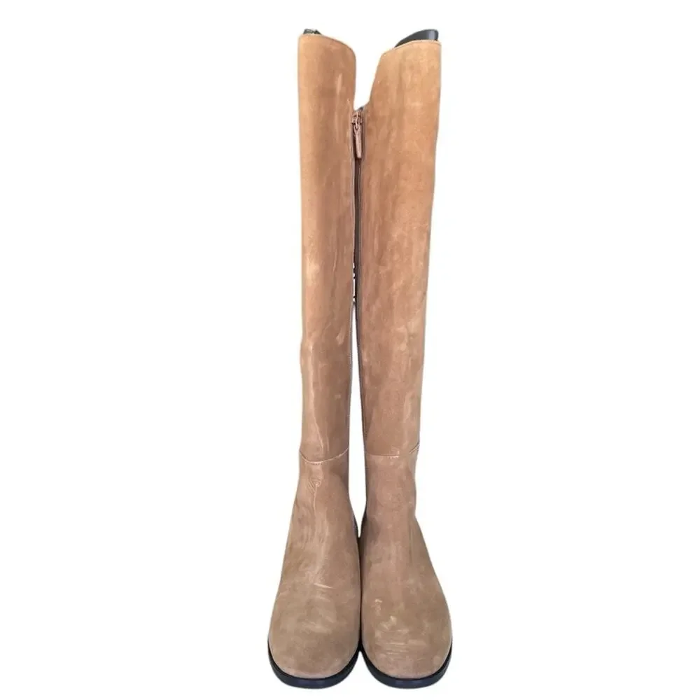 Cole Haan Isabelle Suede and Elastic Over The Knee Round Toe Zippered Boots 7.5M